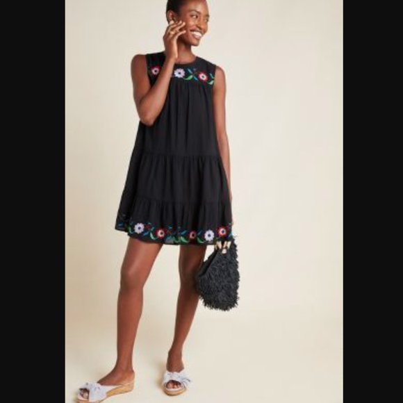 Anthropologie Dresses & Skirts - Anthropologie Mini Embroidered swing dress NWT